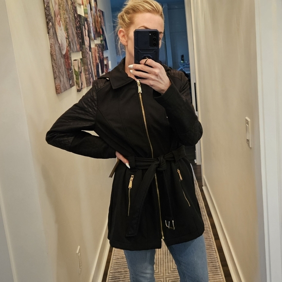 NWT Michael Kors Black Quilted Jacket with Removable Hood - SIZE SMALL - Picture 8 of 16